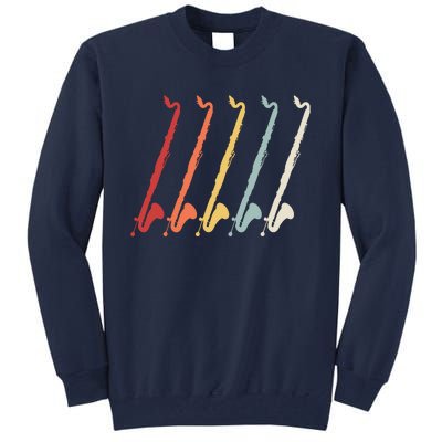 Vintage Retro 70s Bass Clarinet For Clarinet Players Tall Sweatshirt