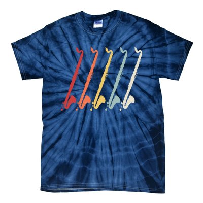 Vintage Retro 70s Bass Clarinet For Clarinet Players Tie-Dye T-Shirt