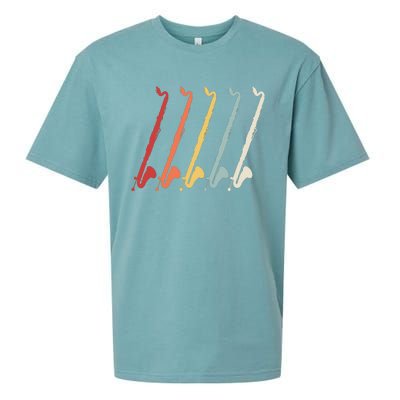 Vintage Retro 70s Bass Clarinet For Clarinet Players Sueded Cloud Jersey T-Shirt