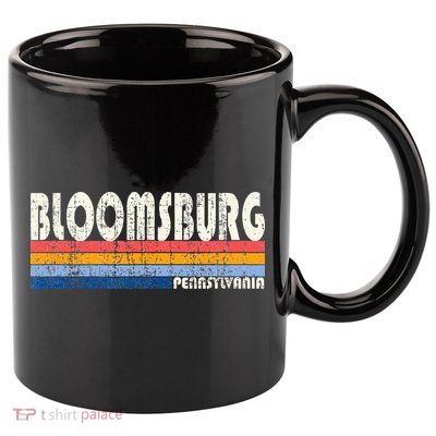 Vintage Retro 70s 80s Style Hometown Of Bloomsburg PA 11oz C Handle Ceramic Mug
