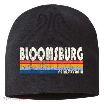 Vintage Retro 70s 80s Style Hometown Of Bloomsburg PA Sustainable Beanie