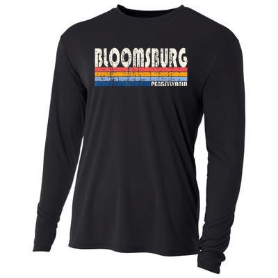 Vintage Retro 70s 80s Style Hometown Of Bloomsburg PA Cooling Performance Long Sleeve Crew