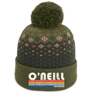 Vintage Retro 70s 80s Style Hometown Of ONeill NE The Baniff Cuffed Pom Beanie