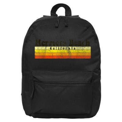 Vintage Retro 70s 80s Hermosa Beach, CA 16 in Basic Backpack