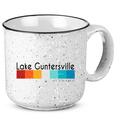 Vintage Retro 70s 80s Lake Guntersville Al Alabama Souvenir 15oz Campfire Ceramic Mug