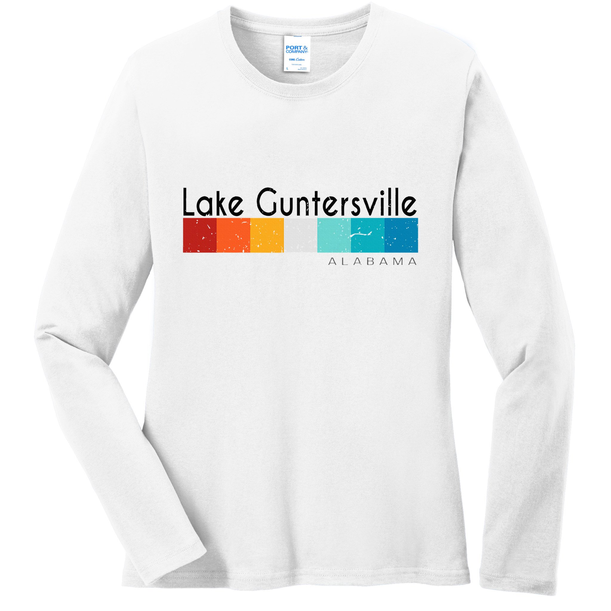 Vintage Retro 70s 80s Lake Guntersville Al Alabama Souvenir Ladies Long Sleeve Shirt