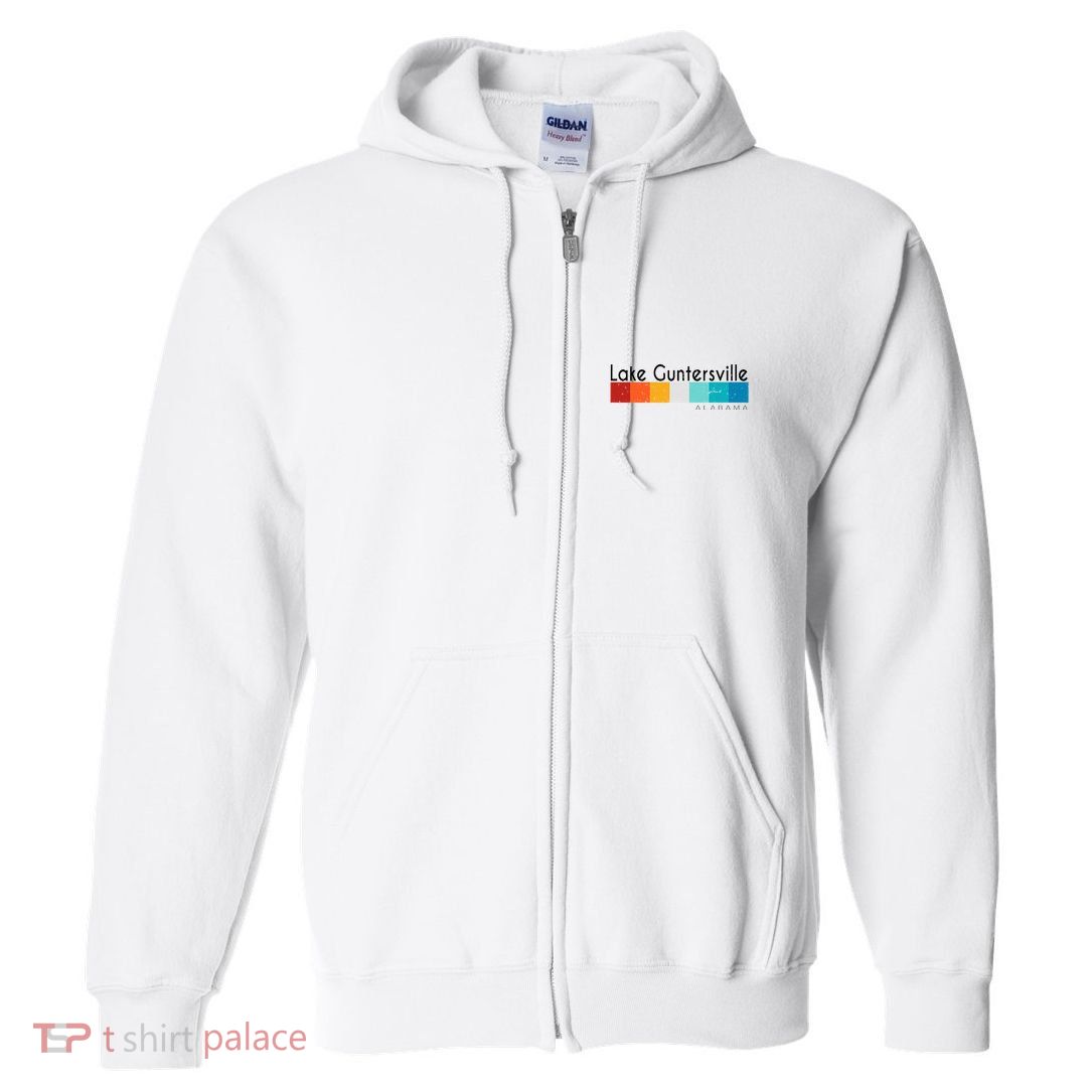 Vintage Retro 70s 80s Lake Guntersville Al Alabama Souvenir Full Zip Hoodie
