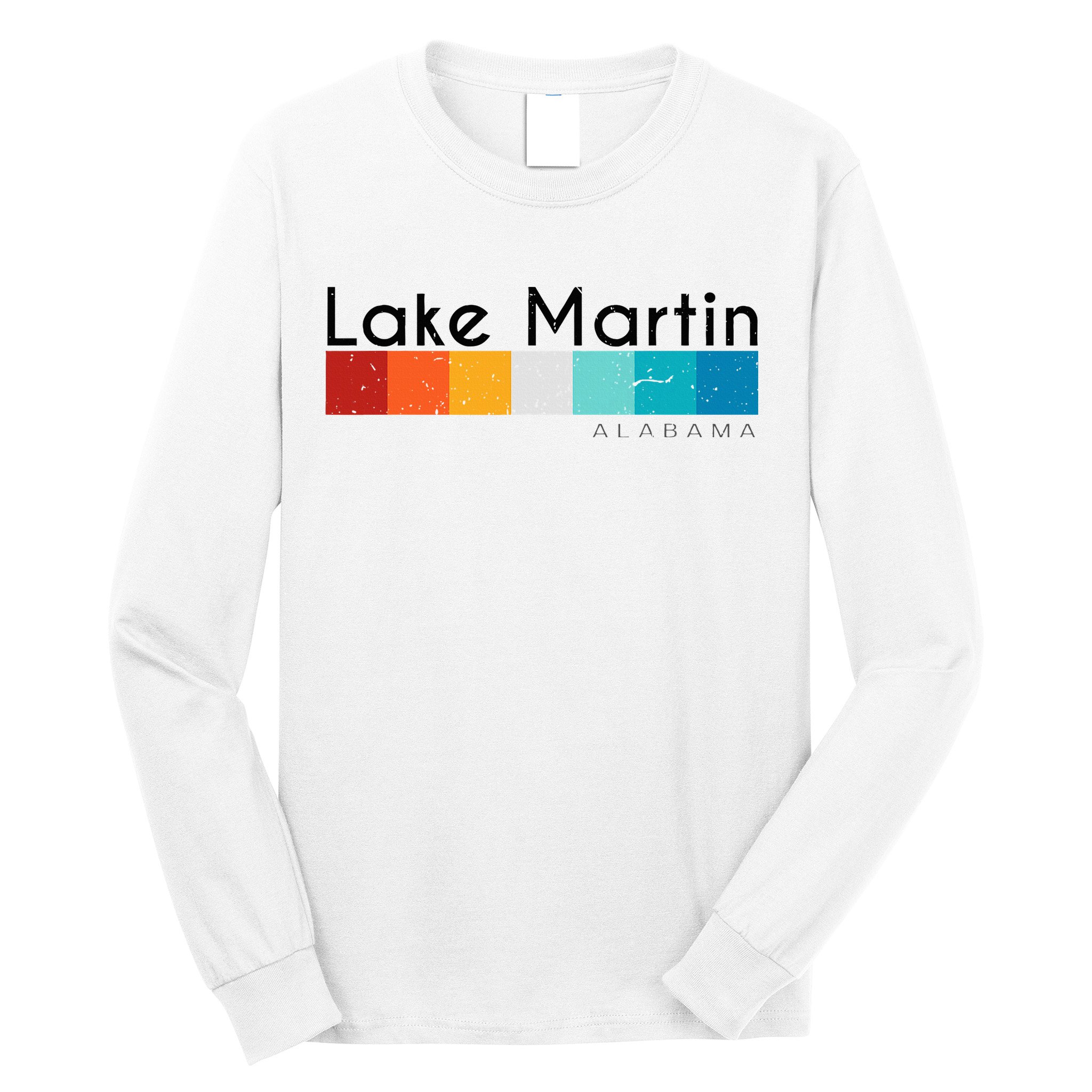 Vintage Retro 70s 80s Style Lake Martin Al Alabama Souvenir Long Sleeve Shirt