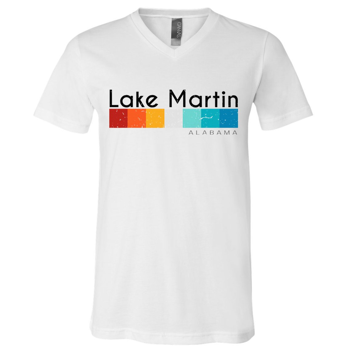 Vintage Retro 70s 80s Style Lake Martin Al Alabama Souvenir V-Neck T-Shirt