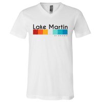 Vintage Retro 70s 80s Style Lake Martin Al Alabama Souvenir V-Neck T-Shirt