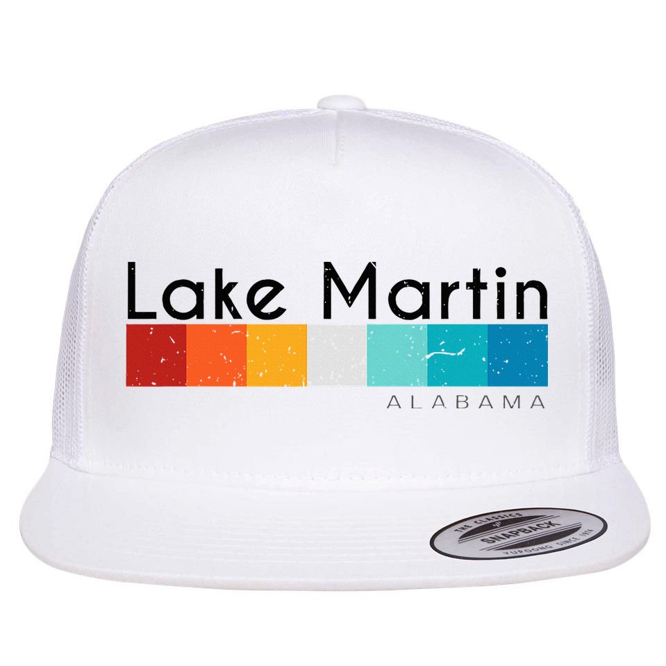 Vintage Retro 70s 80s Style Lake Martin Al Alabama Souvenir Flat Bill Trucker Hat