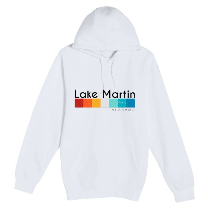 Vintage Retro 70s 80s Style Lake Martin Al Alabama Souvenir Premium Pullover Hoodie