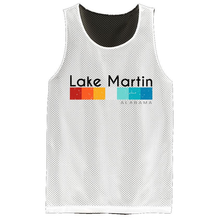 Vintage Retro 70s 80s Style Lake Martin Al Alabama Souvenir Mesh Reversible Basketball Jersey Tank