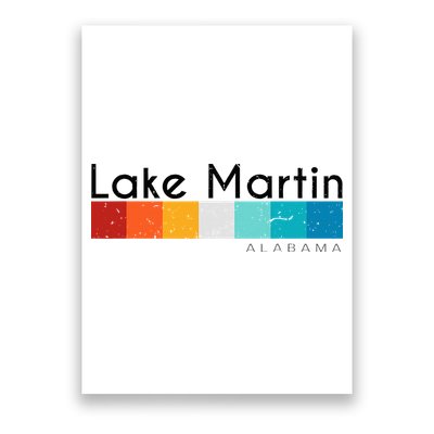 Vintage Retro 70s 80s Style Lake Martin Al Alabama Souvenir Poster