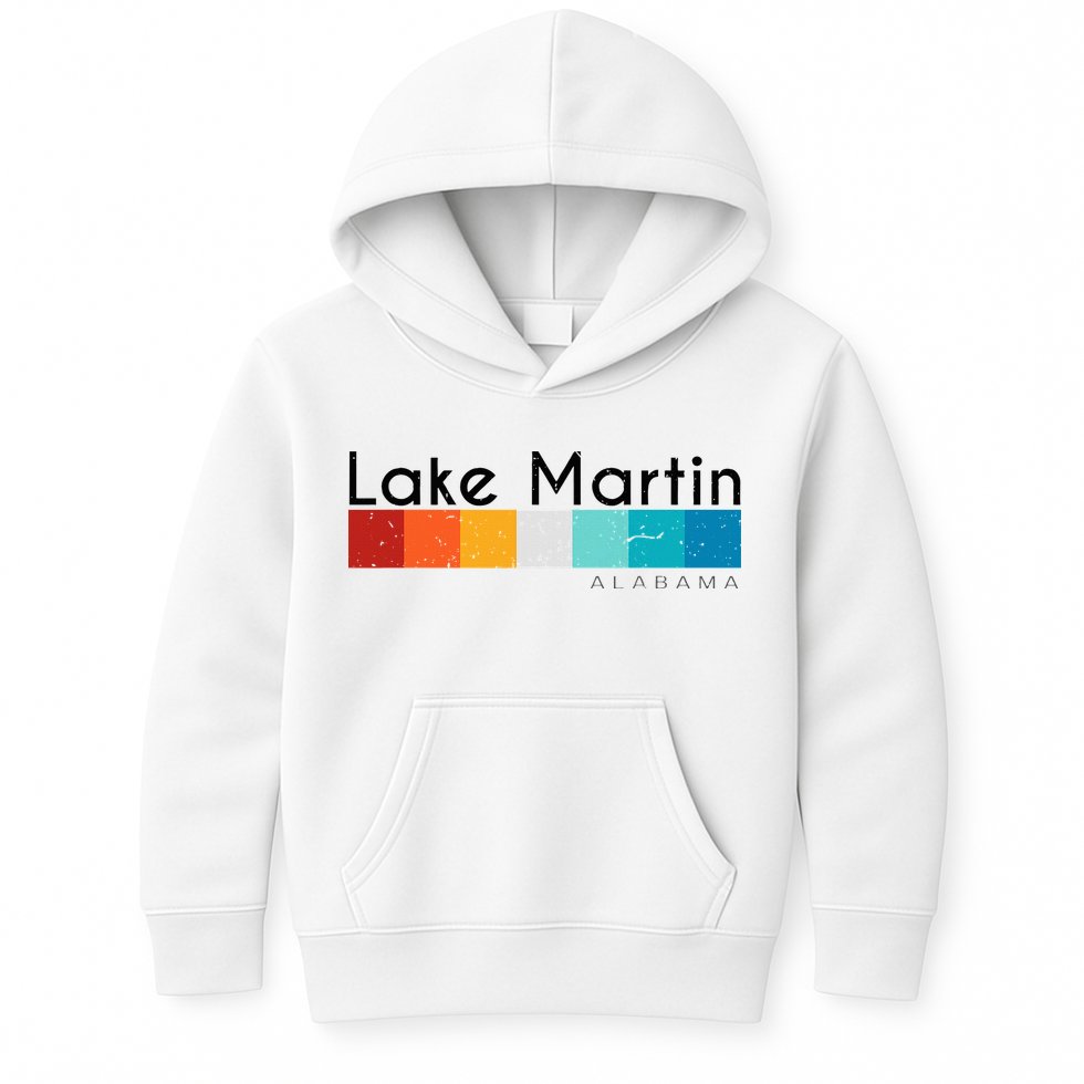 Vintage Retro 70s 80s Style Lake Martin Al Alabama Souvenir Kids Hoodie