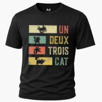 Vintage Retro 70s 80s 90s Un Deux Trois Cat Funny Cat Lover Performance Shirt