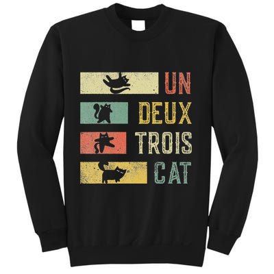 Vintage Retro 70s 80s 90s Un Deux Trois Cat Funny Cat Lover Sweatshirt