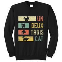 Vintage Retro 70s 80s 90s Un Deux Trois Cat Funny Cat Lover Sweatshirt