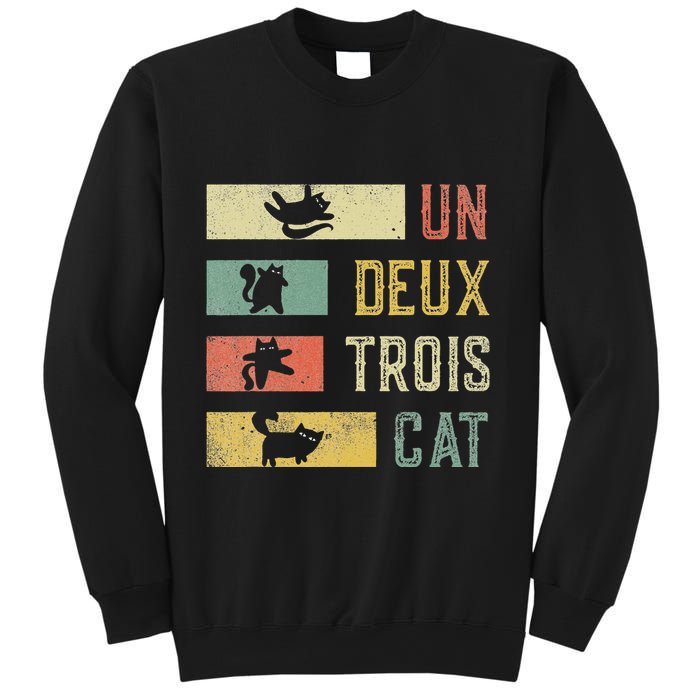 Vintage Retro 70s 80s 90s Un Deux Trois Cat Funny Cat Lover Sweatshirt