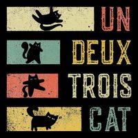 Vintage Retro 70s 80s 90s Un Deux Trois Cat Funny Cat Lover Button