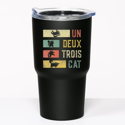 Vintage Retro 70s 80s 90s Un Deux Trois Cat Funny Cat Lover Tumbler