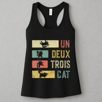 Vintage Retro 70s 80s 90s Un Deux Trois Cat Funny Cat Lover Womens Tank Top
