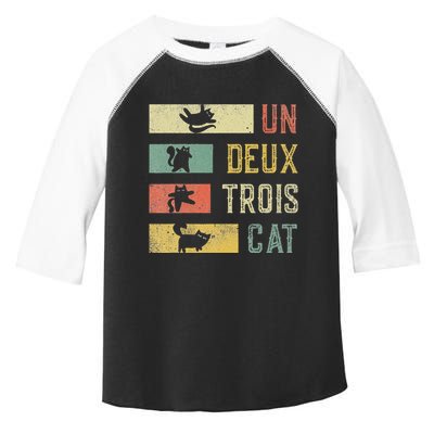 Vintage Retro 70s 80s 90s Un Deux Trois Cat Funny Cat Lover Toddler Fine Jersey T-Shirt