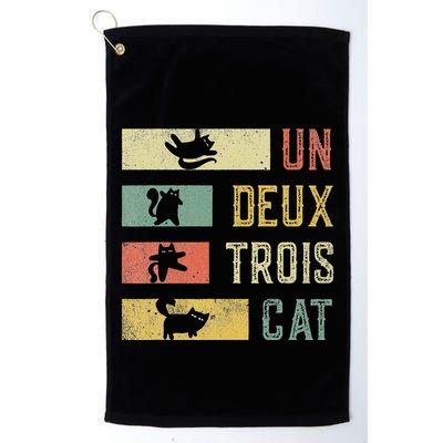 Vintage Retro 70s 80s 90s Un Deux Trois Cat Funny Cat Lover Golf Towel