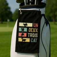 Vintage Retro 70s 80s 90s Un Deux Trois Cat Funny Cat Lover Golf Towel