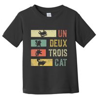 Vintage Retro 70s 80s 90s Un Deux Trois Cat Funny Cat Lover Toddler T-Shirt