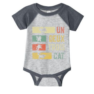 Vintage Retro 70s 80s 90s Un Deux Trois Cat Funny Cat Lover Infant Baby Jersey Bodysuit