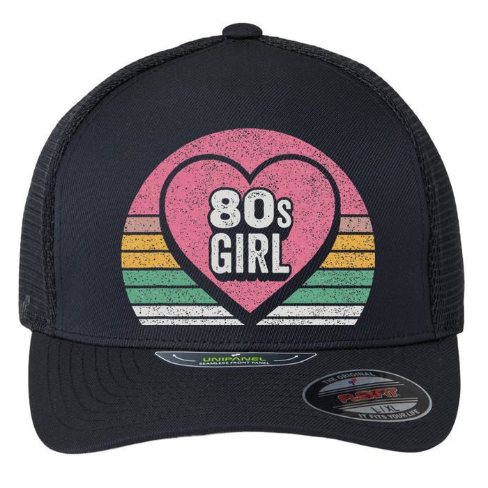 Vintage Retro 80s Girl Birthday Party Women Flexfit Unipanel Trucker Cap