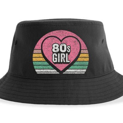 Vintage Retro 80s Girl Birthday Party Women Sustainable Bucket Hat