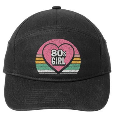 Vintage Retro 80s Girl Birthday Party Women 7-Panel Snapback Hat