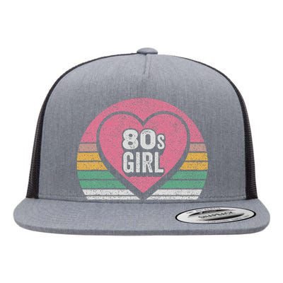 Vintage Retro 80s Girl Birthday Party Women Flat Bill Trucker Hat