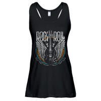 Vintage Retro 80s Rock & Roll Music Guitar Wings Ladies Essential Flowy Tank