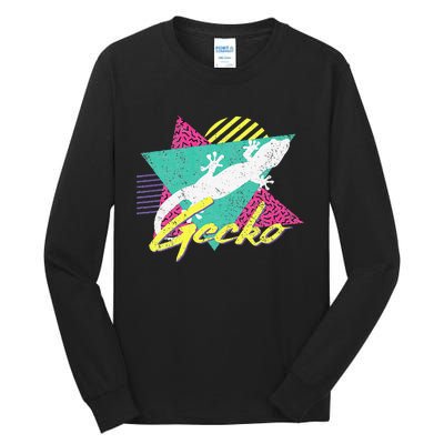 Vintage Retro 80s Or 90s Gecko Lizard Tall Long Sleeve T-Shirt