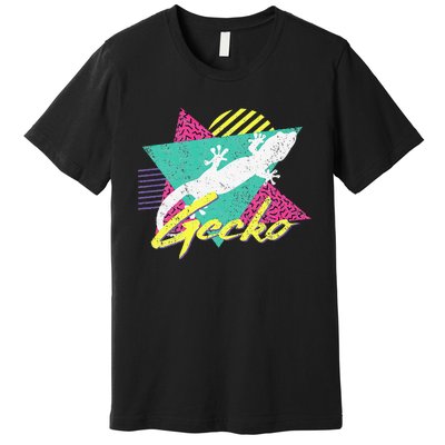 Vintage Retro 80s Or 90s Gecko Lizard Premium T-Shirt