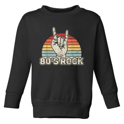 Vintage Retro 80S Rock Band 1980s Party Toddler Sweatshirt