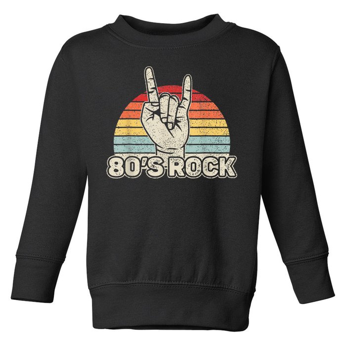 Vintage Retro 80S Rock Band 1980s Party Toddler Sweatshirt