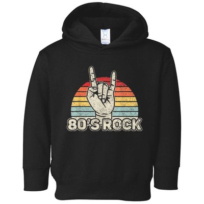 Vintage Retro 80S Rock Band 1980s Party Toddler Hoodie