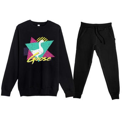 Vintage Retro 80s Or 90s Goose Premium Crewneck Sweatsuit Set