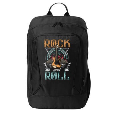 Vintage Retro 80s Rock & Roll Music Guitar Wings City Backpack