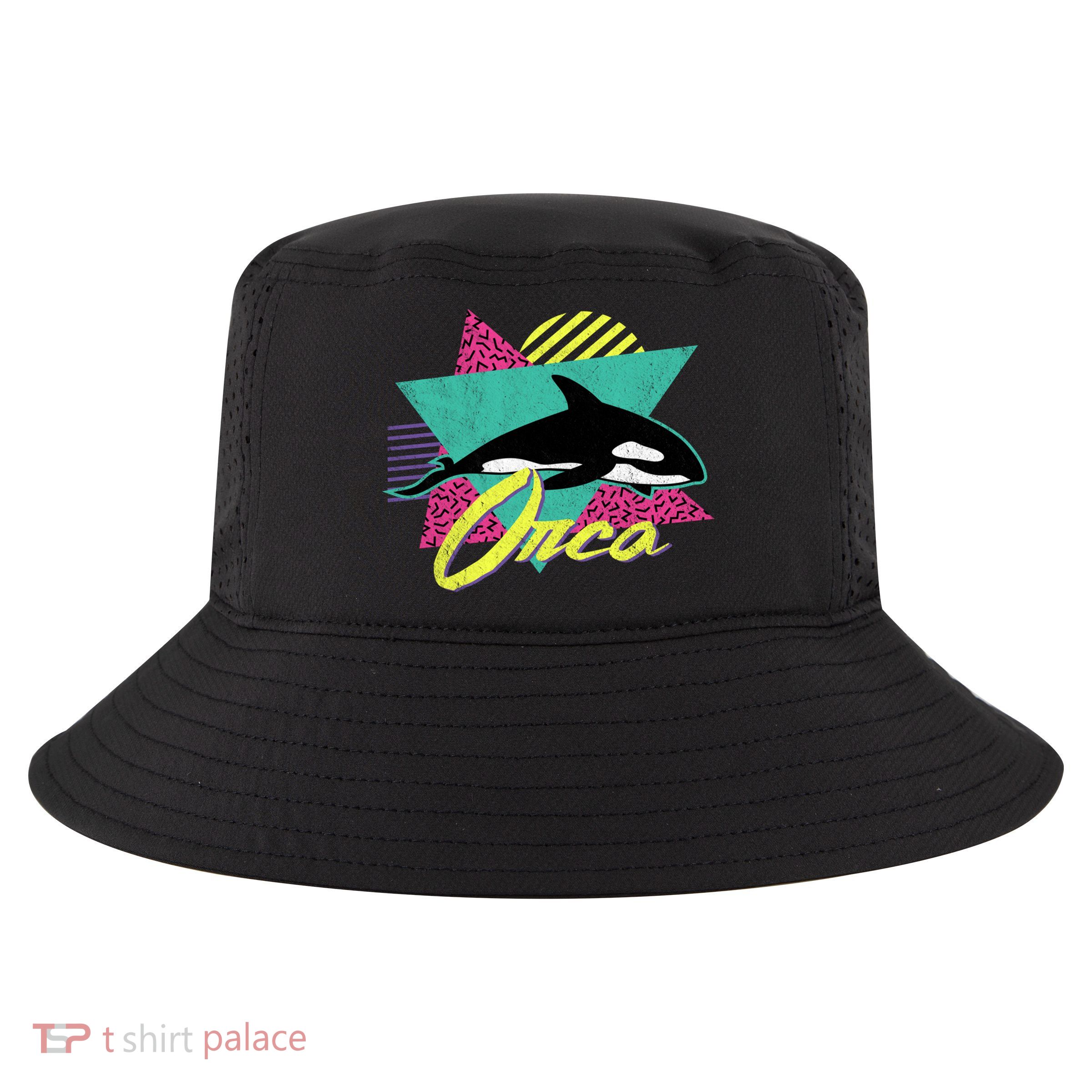 Vintage Retro 80s Or 90s Orca Killer Whale Gift Cool Comfort Performance Bucket Hat