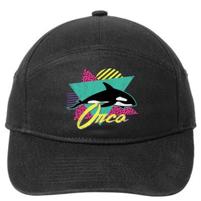 Vintage Retro 80s Or 90s Orca Killer Whale Gift 7-Panel Snapback Hat