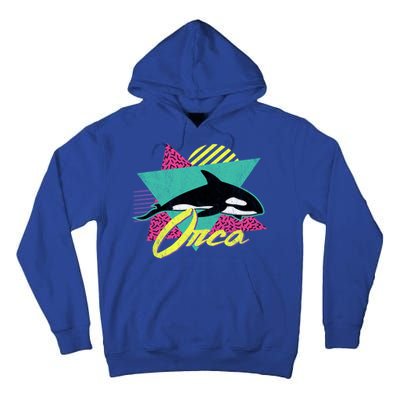 Vintage Retro 80s Or 90s Orca Killer Whale Gift Tall Hoodie