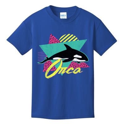 Vintage Retro 80s Or 90s Orca Killer Whale Gift Kids T-Shirt