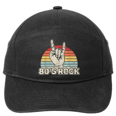 Vintage Retro 80S Rock Band 1980s Party 7-Panel Snapback Hat