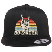 Vintage Retro 80S Rock Band 1980s Party Flat Bill Trucker Hat