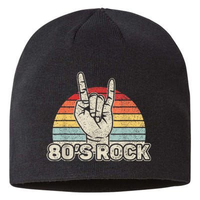 Vintage Retro 80S Rock Band 1980s Party Sustainable Beanie